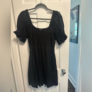 Madewell Linen Blend Lucie Smocked Mini Dress